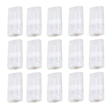 20 Pcs 15ML Clear Empty Plastic Oval Deodorant Containers Lipstick Lip Balm Tubes 0.5 Oz Oval Twist-Up Refillable Tubes BPA Free for DIY Lip Balm Lipstick Crayon Chapstick Homemade Aromatherapy