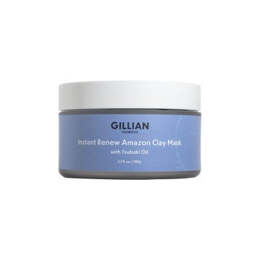 Gillian Cosmetics Instant Renew Amazon Clay Mask with Tsubaki Oil, Vegan Facial Skin Care Mask for Deep Pore Cleansing, Exfoliates dead skin & unclogs pores, Korean Beauty Product for Face