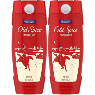 Old Spice Legendary American Achievements Body Wash, Midnight Run, 21 Ounce (Pack of 2)