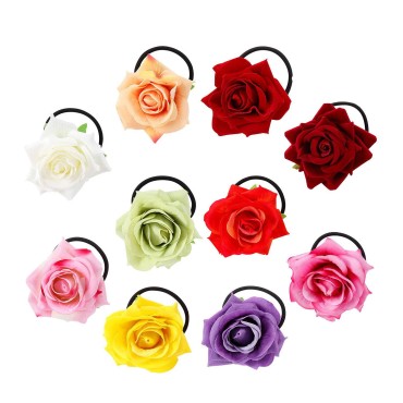 10 Pack Colorful White Pink Red Cloth Fabric Rose ...
