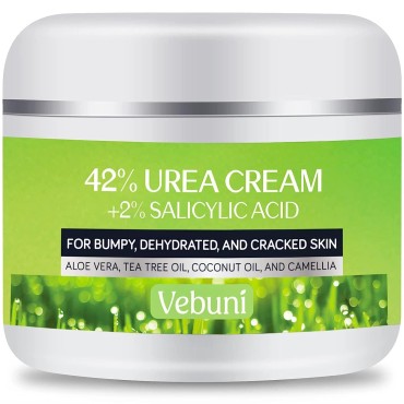 Vebuni Urea Cream 42% Foot Cream Salicylic Acid 4 Oz, Upgraded Callus Remover For Feet, Knees& Elbows, Intensive Moisturizes & Softens Skin, Exfoliates Dead Skin