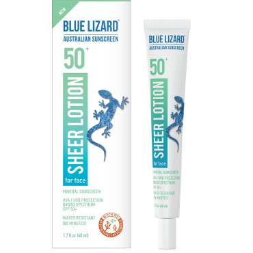 BLUE LIZARD Sheer Face Lotion - SPF 50+, 1.7 Oz