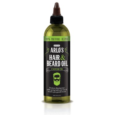 Arlo's Hair and Beard Oil with Castor Oil 8 oz. - Hair Oil, Mustache Oil and Beard Oil Growth