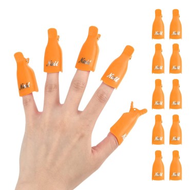 10Pcs Plastic Acrylic Nail Art Soak Off Cap Clip U...