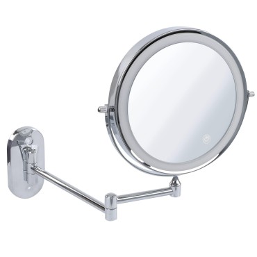 Mondo Medical Lighted Makeup Mirror with Magnification - 8in Wall Mounted 1x and 10x Magnifying Makeup Mirror with Light