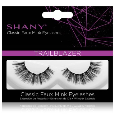 SHANY Classic Faux Mink Eyelashes - Durable Single Pair 3D Reusable Fluffy and Soft Strip Lash with Medium Volume - TRAILBLAZER