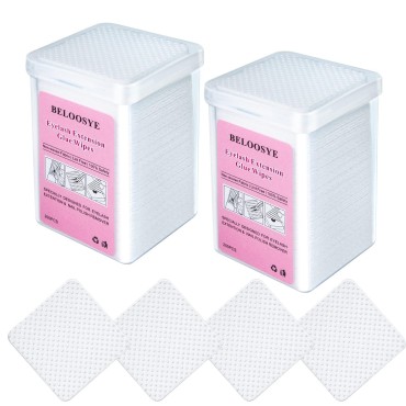 400 PCS Eyelash Extension Glue Wipes,Lint Free Nai...