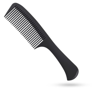 Large Tooth Detangling Comb Professional Handle Carbon Fiber Comb Cutting Hairdressing Comb Styling Essentials Round Tooth Comb Barber Tooth Comb Travel Hair Comb for Men Women
