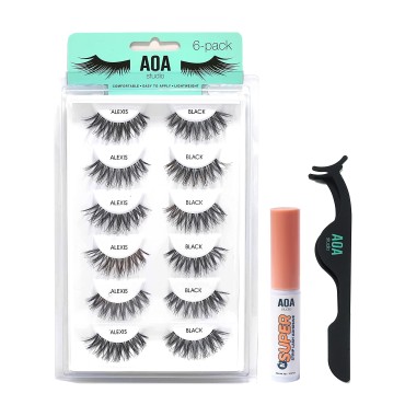 AOA Studio 6 Pairs Alexis Natural Handmade False E...