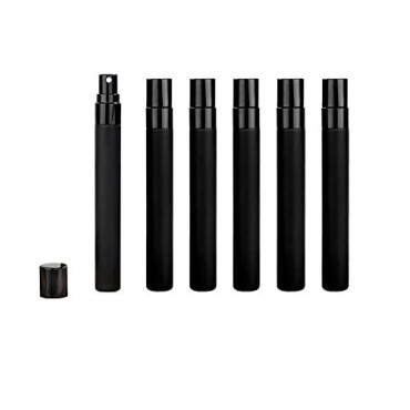 Lokusel 6Pcs 10ml Glass spray bottles,Refillable Black Glass Makeup Empty Sprayer Bottles Cosmetic Atomizers Perfume Spray Bottle Container for Travel Party Portable Makeup Tool