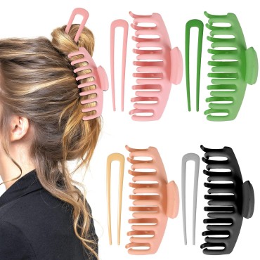 Big Hair Claw Clips french pin for Thick Hair 8 PCS , Hair Clips set, Strong Hold Hair Clips for Thick Hair, clips butterfly clips shark clip hair claw clips