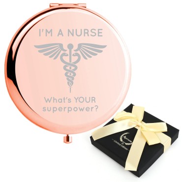 ILIKAKA Nurse Gifts for Women Funny-Birthday Rn Gifts for Nurses Nursing Student Present for Her Nurse Gifts for Men, I'm Nurse Makeup Mirrors