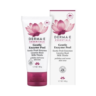 DERMA E Gentle Enzyme Peel - Brightening Exfoliator Mask - Natural Enzymatic Chemical Peel with Papaya, Milk Thistle and Licorice Root - Resurfaces, Smooths and Rejuvenates Facial Skin, 1.7 oz