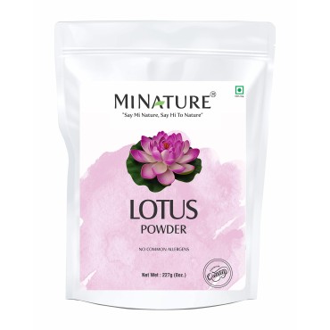 Lotus Powder by mi nature | Lotus Flower Powder | Nelumbo nucifera | 227g (8 oz)(0.5 lb) | 100% Natural | Lotus Petal Powder | Natural Conditioner | Face Pack | Flawless Skin