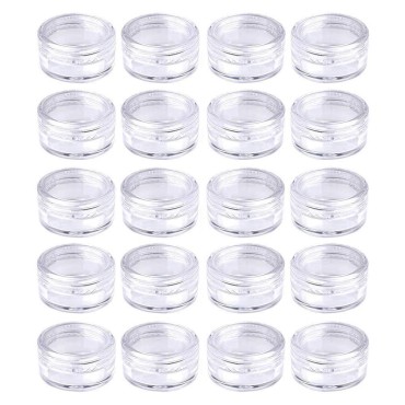 20 Pieces Small Clear Round Travel Sample Jar Pots for Women Creams Make-up Sample Containers - 5ml