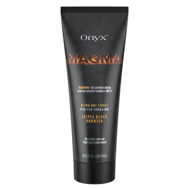 Onyx Magma Tingle Tanning Lotion for Advanced Tanners - Triple Dark Tingling Tanning Lotion for Tanning Beds for Insanely Black Tan Results - Tanning Bed Lotion with Thermal Active Formula
