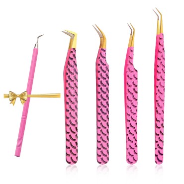 HADIZ Set Of 4 Fiber Tip Diamond Grip Eyelash Exte...