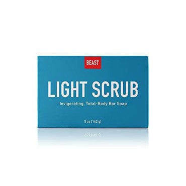 Beast Light Scrub Bar Soap, Naturally Exfoliating Scrubbing Soap, Beast Blue Scent Smells Amazing, 5oz
