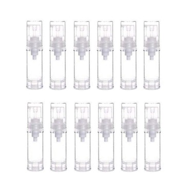 12Pcs 5g 5ml Portable Small Clear Airless Pump Bot...