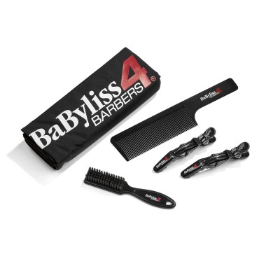 BaBylissPRO Barberology Essential Barber Kit, Cape, Hair Clips, Fade Brush, Comb