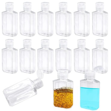 Jnnzzggu 40 Pack 2 Oz Plastic Refillable Bottles with Flip Cap,Clear Empty Hand Sanitizer Bottles,Portable Reusable Containers with Lids for Shampoo,Body Soap,Toner and Lotion