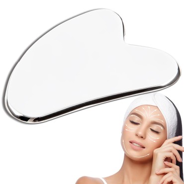 FeelFree Sport Stainless Steel Gua Sha Facial Tools, Guasha Scraping Massage Tool for Face Body SPA, Facial Lifting Traditional Acupuncture Therapy Trigger Point Treatment