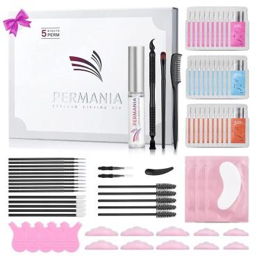 PERMANIA Lash Lift Kit,Lash Perm Kit, Fast Eyelash Lifting 5 Minutes DIY at Home with Strong Glue Disposable Sachet Lash Perming Kit Last 8 Weeks?30pcs?