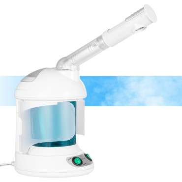 Facial Steamer DenniesCare Hot Mist Face Steamer Nano Ionic Table Top Mini Steamer Spa 360° Rotatable Sprayer Personal Care Use at Home or Salon Blue White