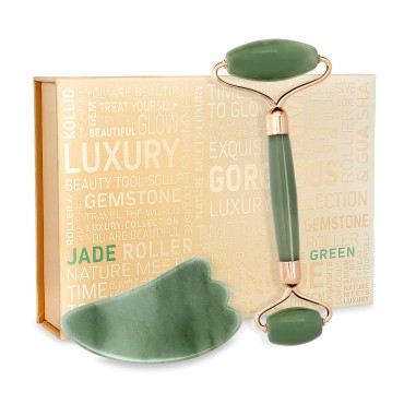 Jade Roller For Face, Neck, Puffy Eyes - Facial Ma...