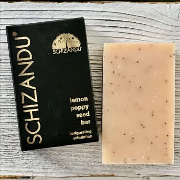 Schizandu Organics Lemon Poppy Seed Bar Soap, Organic Herbal Skin Detox with Essential Oils | 4 oz. | 100% Pure Natural Luxury For Skin Renewal and Exfoliation | Moisturizing, Nourishing Beauty Bar