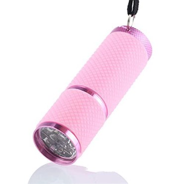 Meitawilltion 9 LED Small Glow Nail Lamp,Mini UV Nail Dryer for Gel Nails Polish,Portable Flashlight for Nail Art Pink