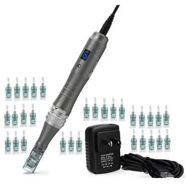DR. Pen - Ultima M8 - Professional Microneedling Pen with 30 Cartridges (10 X Nano Round, 10 X 16 Pins and 10 X 36 pins) Maximum Length 0.25 mm - Electric and wireless Skin Care Kit for Face and Body