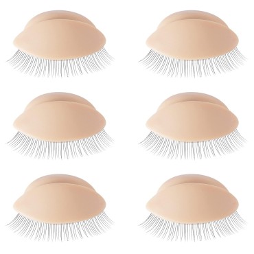 Embagol Multifunction Replaced Eyelids Makeup for Training Head Removable Realistic Eyelids Eyelash Training (3 Pair (Pack of 1))