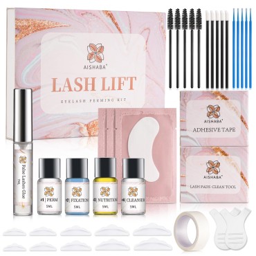 Aishaba Lash Lift Kit Eyelash Perm kit Professional Eyelash Lifting Kit with Tools Upgrade Lash Curling Long Lasting Wave Lashes Semi-Permanent Home or Salon Use