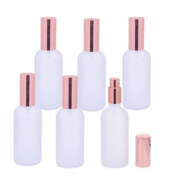 6 Packs Frosted Glass Spray Bottle Travel Spray Bottles Perfume Atomizer Fine Mist Spray Bottles DIY Empty Bottle For Essential Oils,Perfume,Cosmetic Liquids Funnel&dropper Labels Included (100ml/3.4oz)
