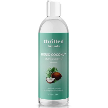 Thrilled Brands, Fractionated Coconut Oil, Carrier Oil for Essential Oils, Coconut Massage Oil, Coconut Oil for Skin, Aceite De Coco para La Piel (8 Fl Oz)