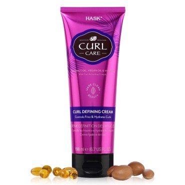 HASK CURL CARE Curl Defining Cream - vegan formula, cruelty free, color safe, gluten-free, sulfate-free, paraben-free