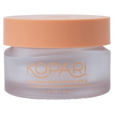 Kopari California Glow Enzyme Exfoliating Face Scrub, Clarifying & Brightening Skin Exfoliation Facial Scrub, Supports Anti-Aging, 100% Organic Coconut Oil, Cruelty Free, Vegan, 1.5 Fl Oz