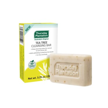 Thursday Plantation Tea Tree Cleansing Bar for Acne-prone Skin on Face and Body 3.35 oz