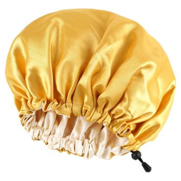 CHORHA Satin Sleep Cap,Double-Sided Adjustable Sle...