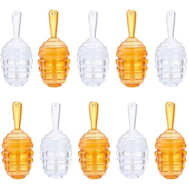 FZBNSRKO 10 Pcs Empty Lip Gloss Tube Honey Pots Shaped Reusable Wand Tubes Refillable Lipgloss Containers(mixed color,9ml)
