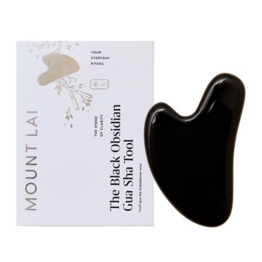 Mount Lai -The Black Obsidian Gua Sha Facial Lifting Tool | Face Sculpting Tool for Skin Care | Guasha Tool for Face and Body | Facial Massage Tools to Relieve Muscle Tension and Reduce Puffiness