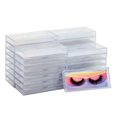 30-Pack Holographic Silver Empty Lash Boxes for False Eyelashes, Lash Cases Empty Bulk Wholesale with Paper Card for Makeup Artists, (4.4 x 2 Inches, 0.55
