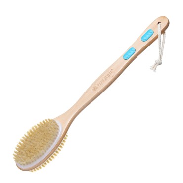 Nellam Dry Body Brush - Exfoliating Body Scrub Brush for Bath and Shower w/Thick Bristles for Lymphatic Drainage, Cellulite and Skin Health