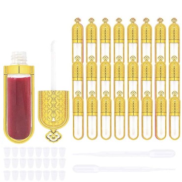 24 PCS Refillable Empty 5ml GOLD Crown Lip Gloss T...