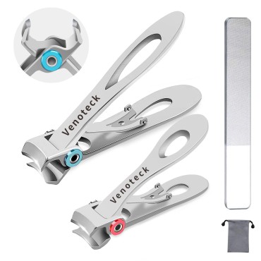 Nail Clippers Set,Fingernail Toenail Clippers for Thick Nails,Nail Clipper for Adult Men Women Seniors
