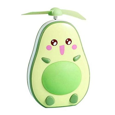 GiDiMi Handheld Mini Avocado Mirror Fan Led Night Light USB Rechargeable Mini Protable Avocado Fan and Mirror for Handbag, Purse, Pocket (D)
