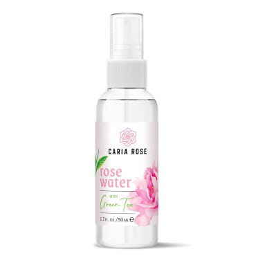 Rosewater Hydrating Spray with Green Tea | Rose Water Facial Toner with Green Tea (1.7 oz Travel Size)