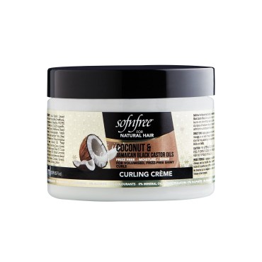 Sofn’free Coconut & Jamaican Black Castor Oil Curling Cream for Natural Hair - Volumizer & Hair Moisturizer for Coily & Curly Hair - 11 Fl Oz (Pack of 1)