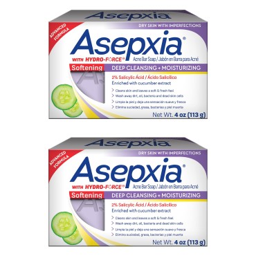 Asepxia Cleansing Bar Softening 4 oz (Pack of 2)